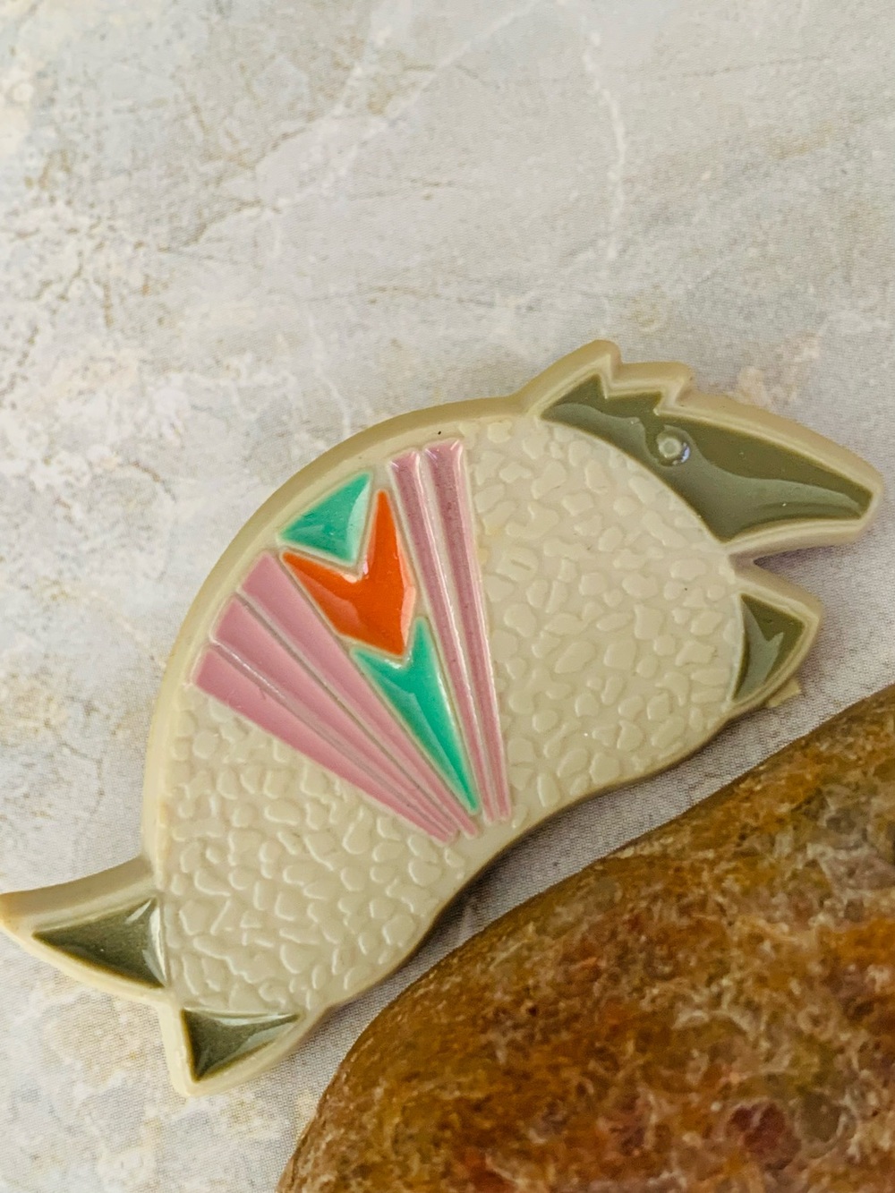 Armadillo 1988 Hallmark Pin with Southwest Design